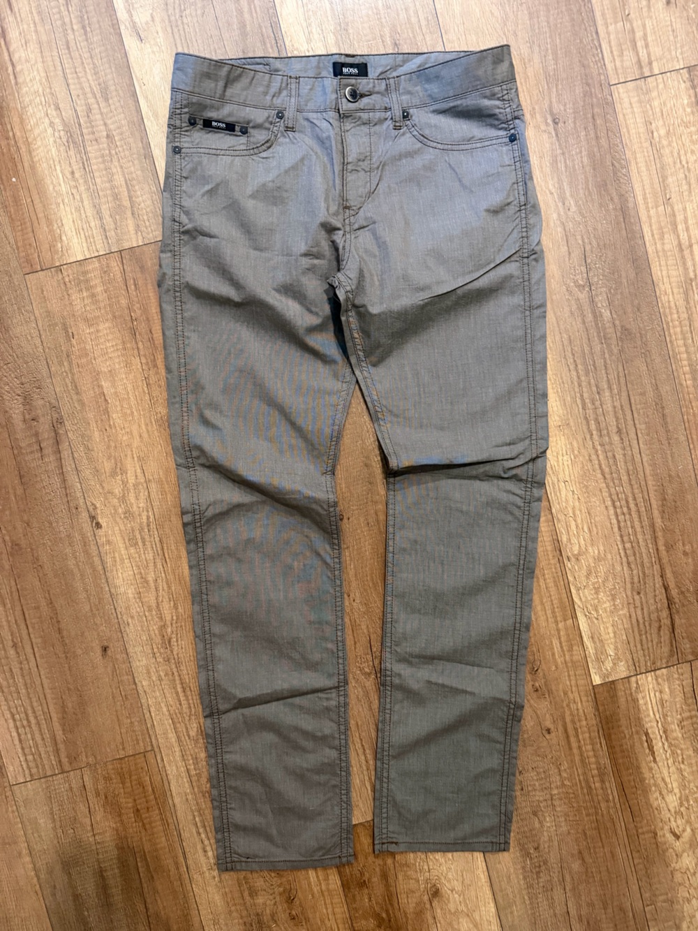 Hugo BOSS Men's Gray Slim Straight pants
